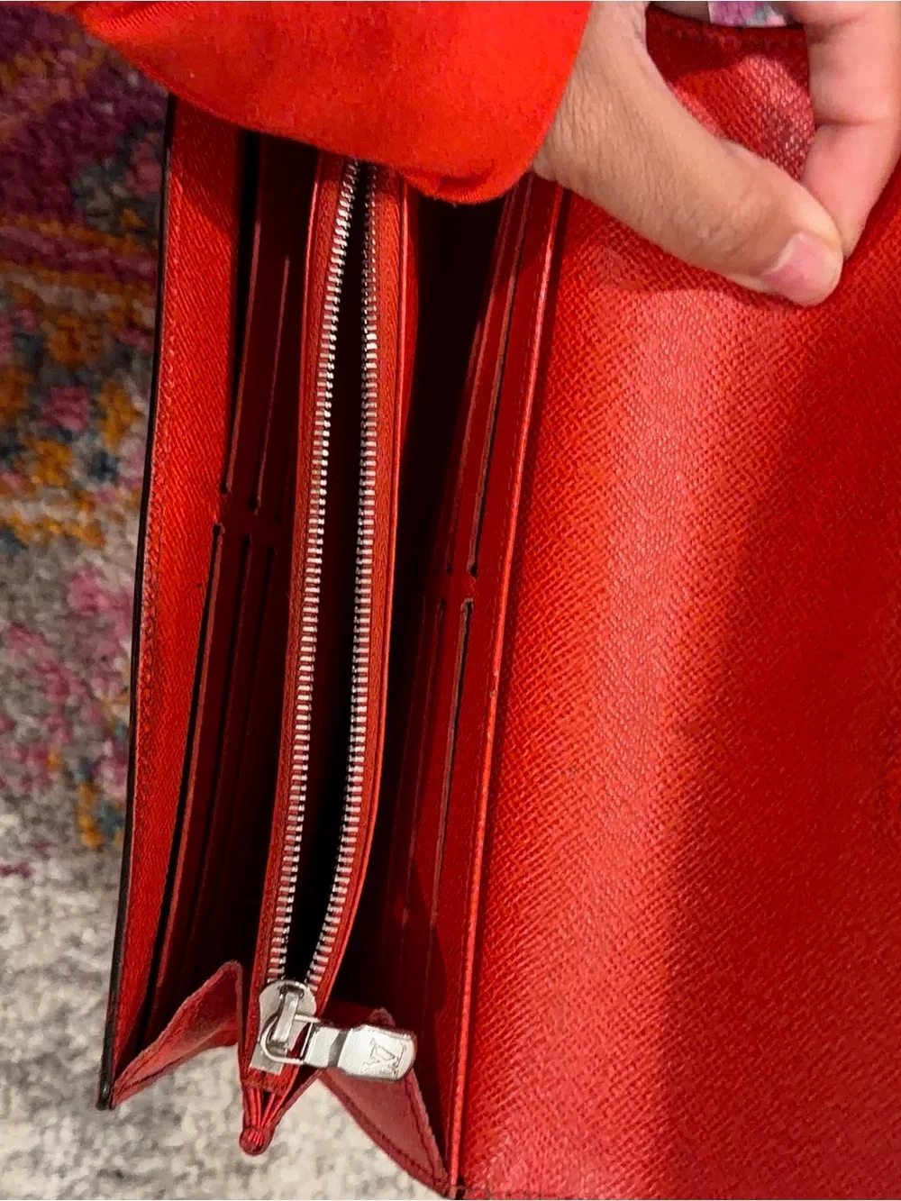 Louis Vuitton Red Epi Leather Wallet